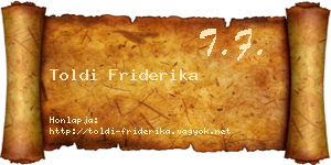 Toldi Friderika névjegykártya
